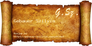 Gebauer Szilvia névjegykártya